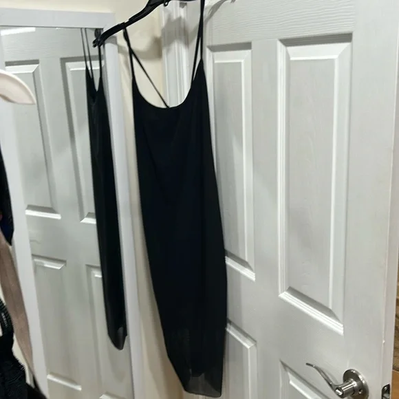 long sleeve bodycon midi dress Off Track | Black Bodycon Midi Dress With Sheer Sleeves
